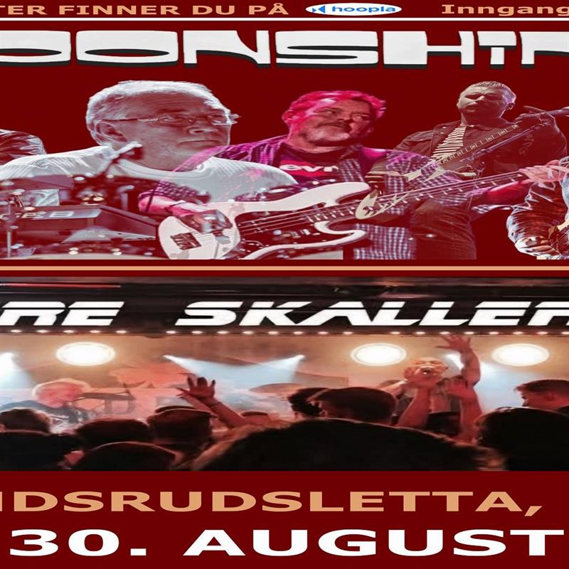 Plakat Moonshine og 3 Skaller på Brandsrudsletta, Løten