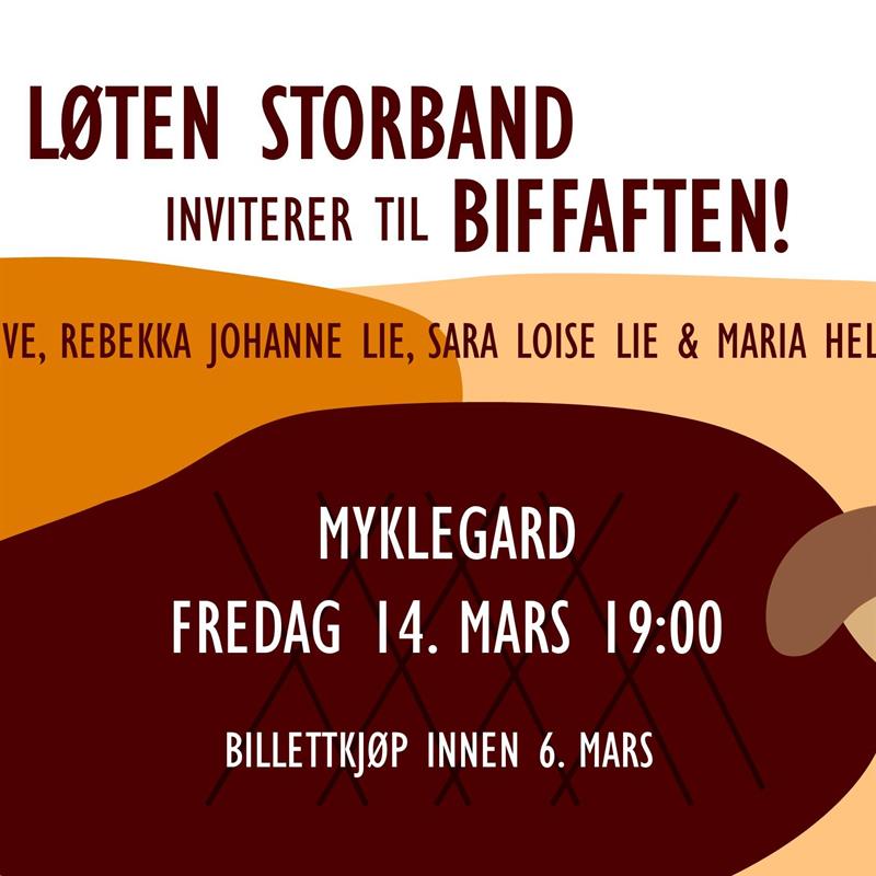 Plakat Biffaften med Løten Storband