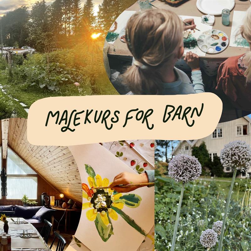 Plakat Malekurs for barn på Bakkelund