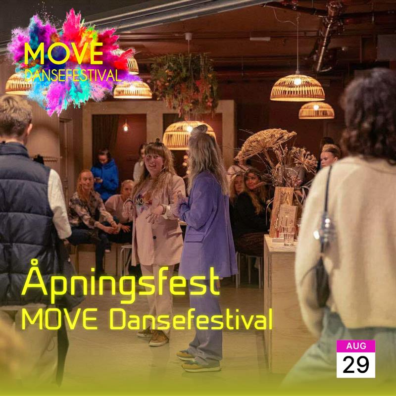 Plakat Åpningsfest av MOVE Dansefestival 2025