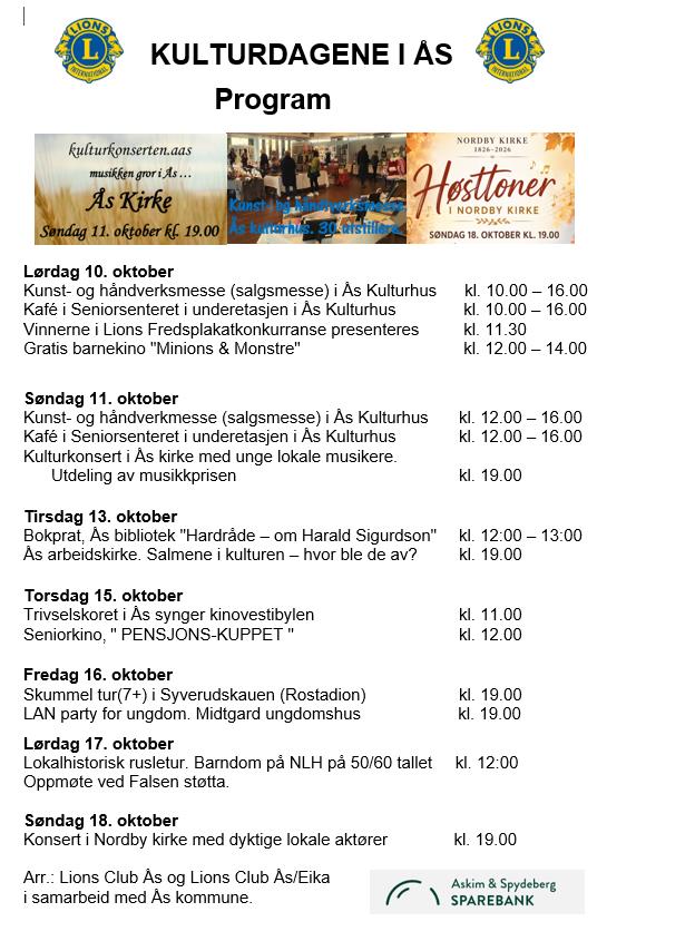 Plakat Kulturdagene i Ås