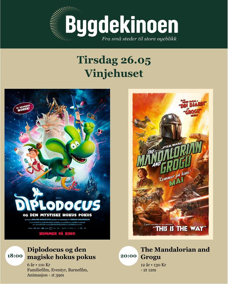 Bygdekino: Diplodocus // The Mandalorian and Grugu - Vest-Telemark.no