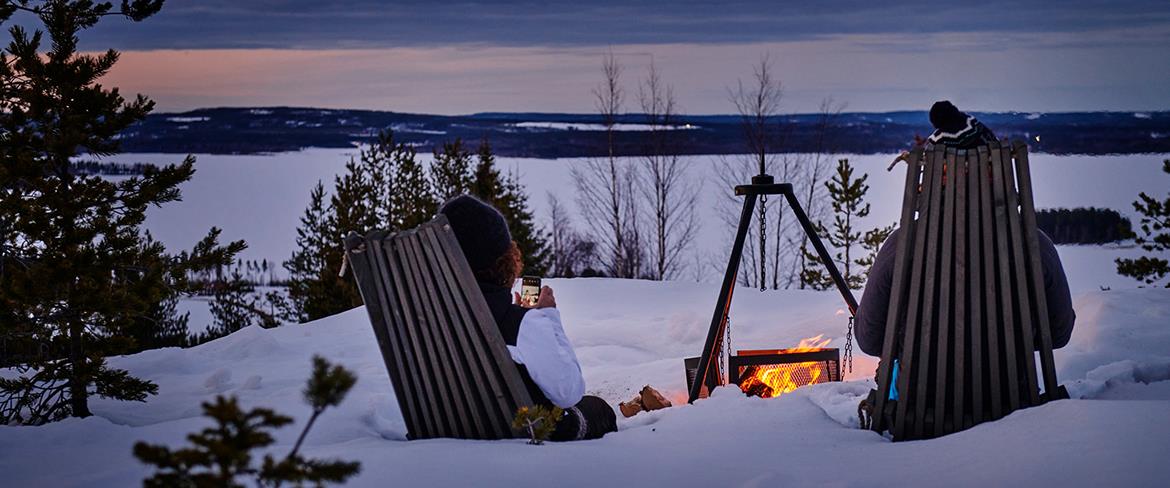 Cozy winterfeeling by the fire