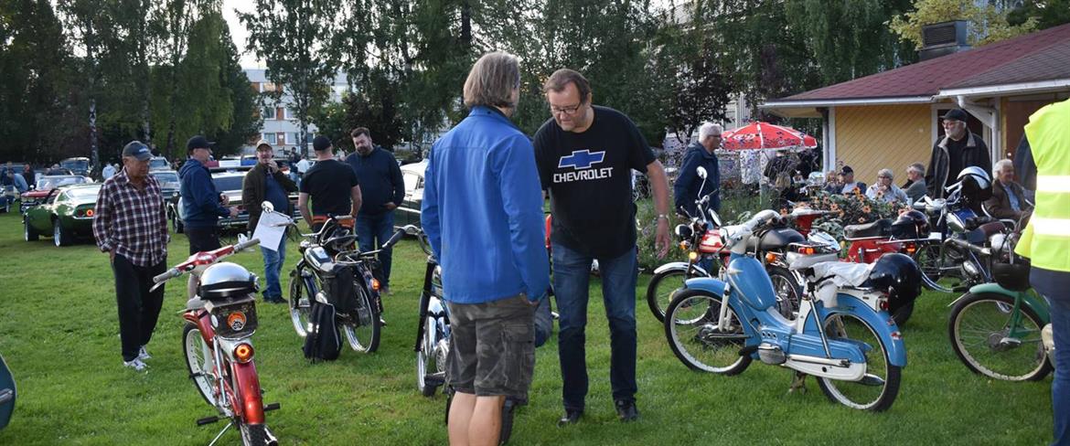 Fordon från motorkväll i parken