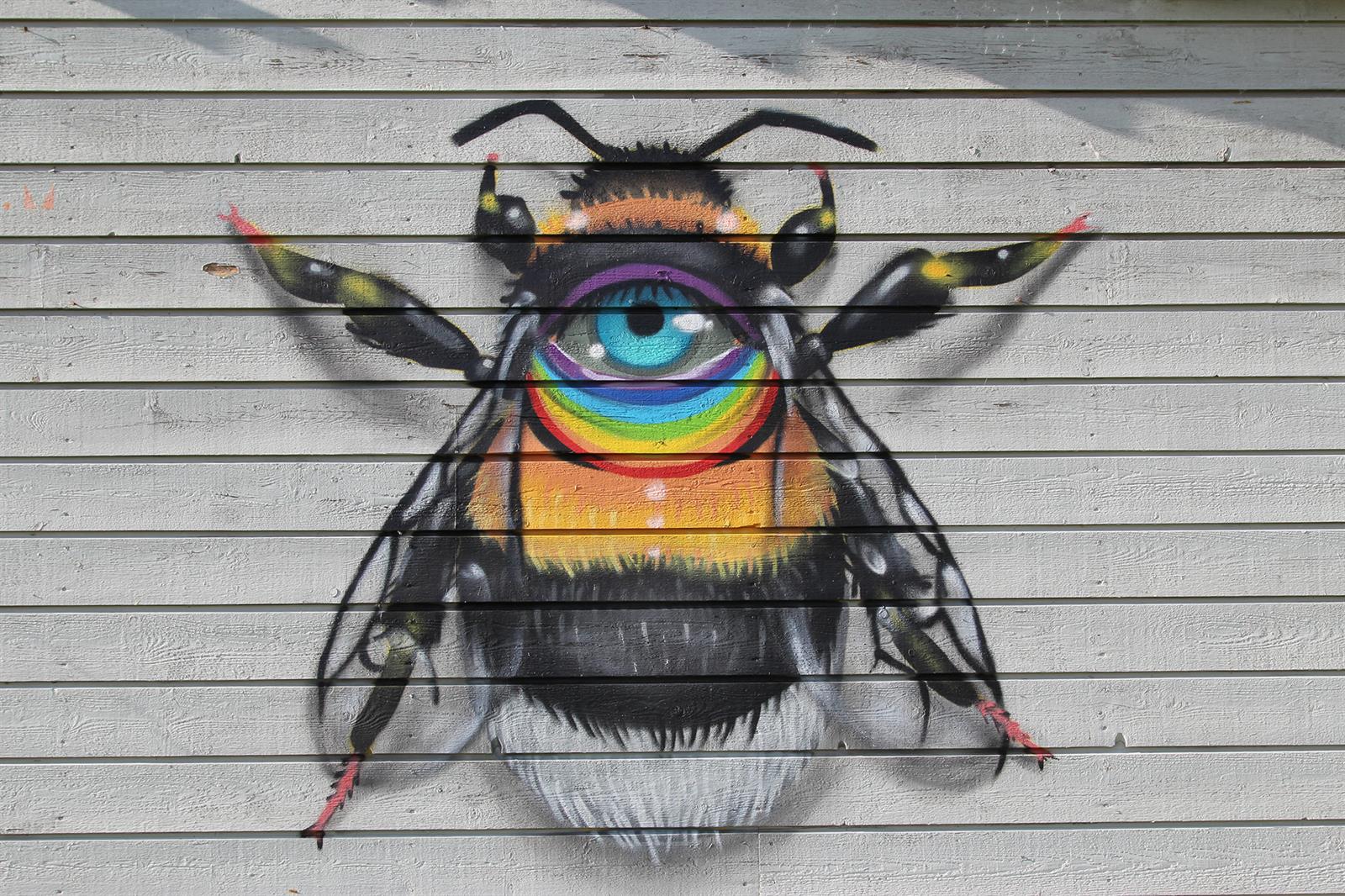 Street art by Hama Woods on Sundsand in Inderøy