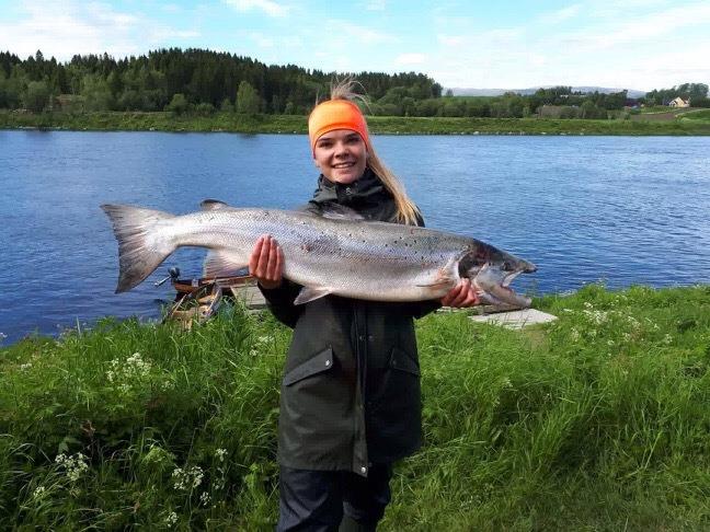 Laksefiske i Namsen ved Fru Opdal Gårdshotell