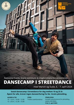 Plakat dansecamp i Streetdance