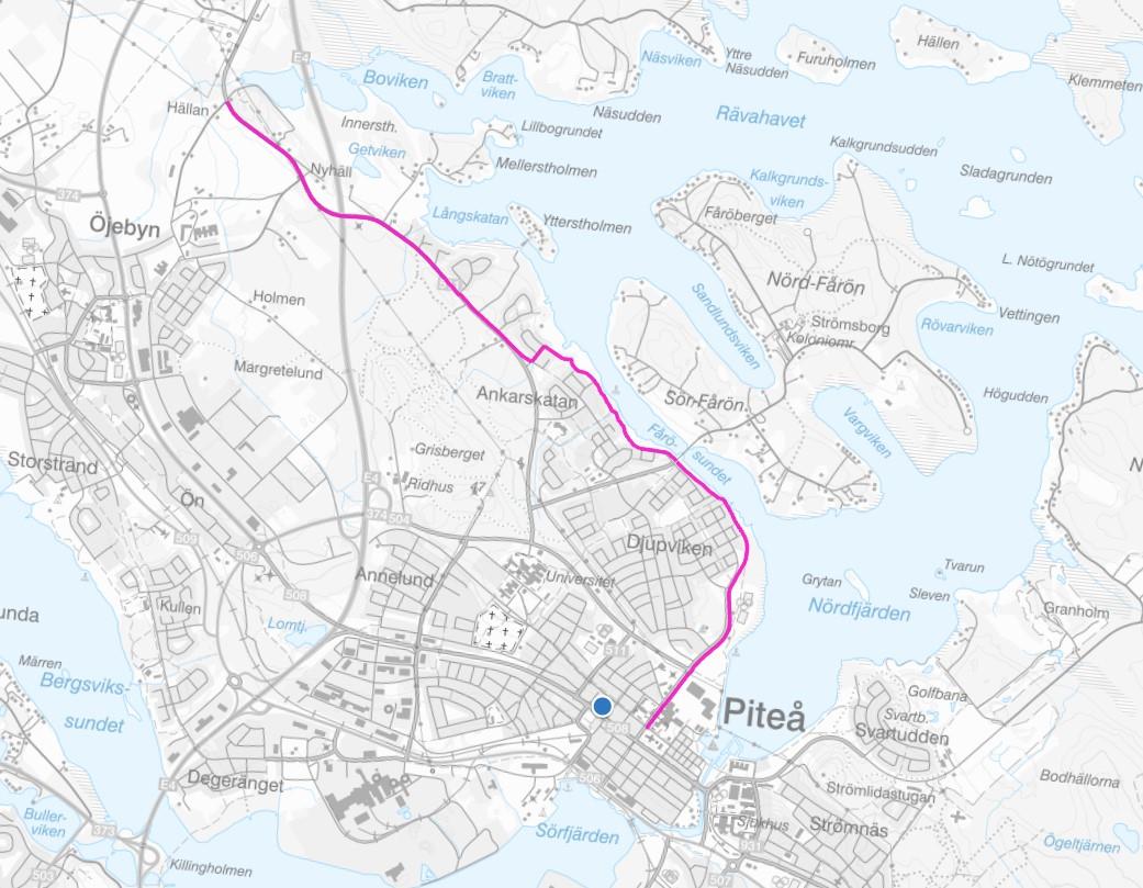 Cykelkarta över Ankarskataleden