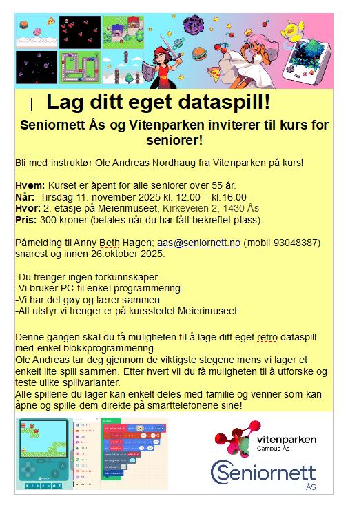 Plakat Kurs for seniorer