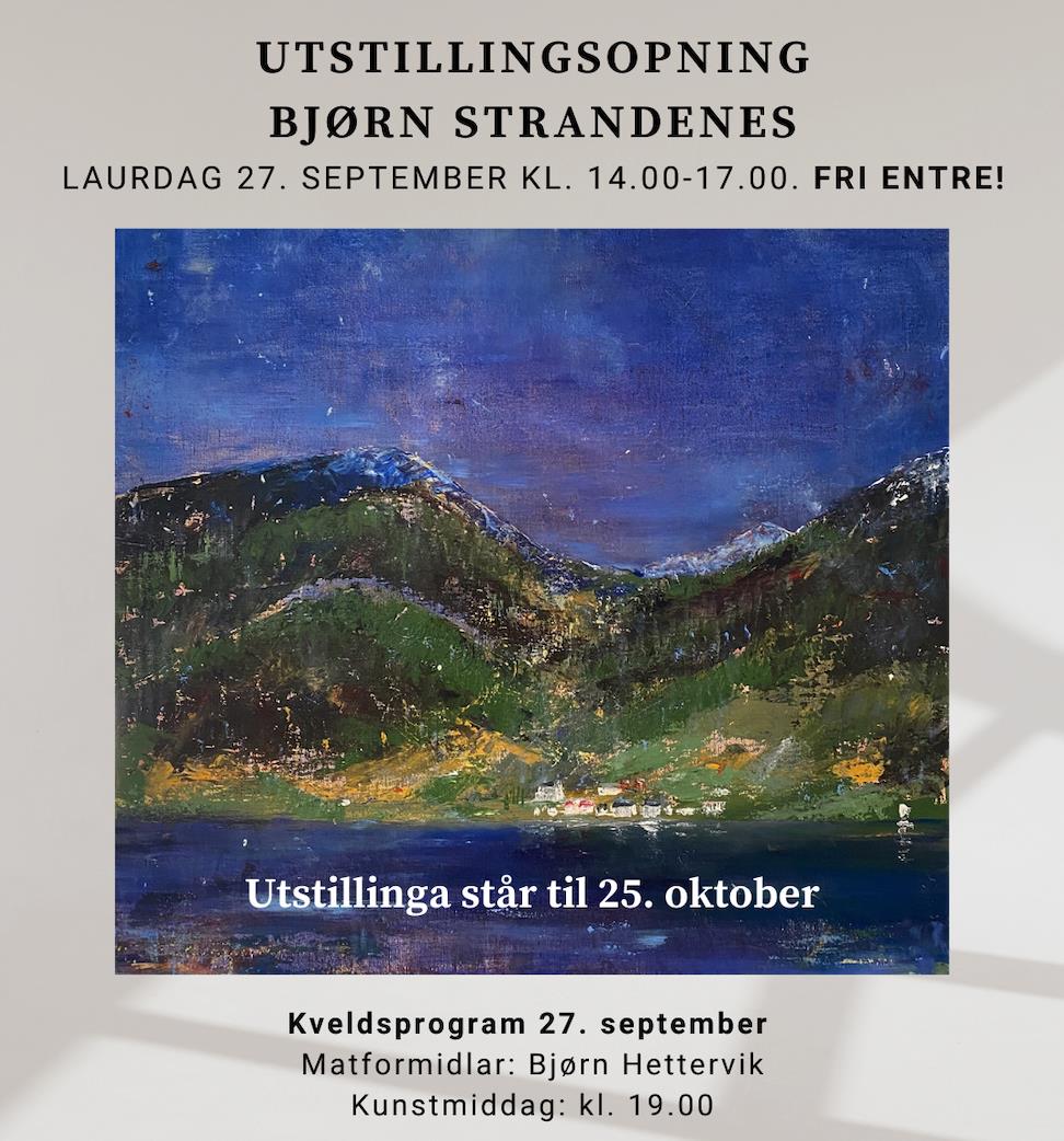 Vernissage & kunstmiddag: Ei kunstreise frå Borgøy til Utne