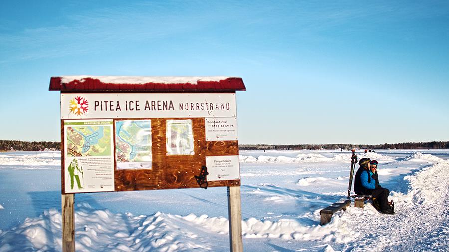 One of the information signs at the ice arena