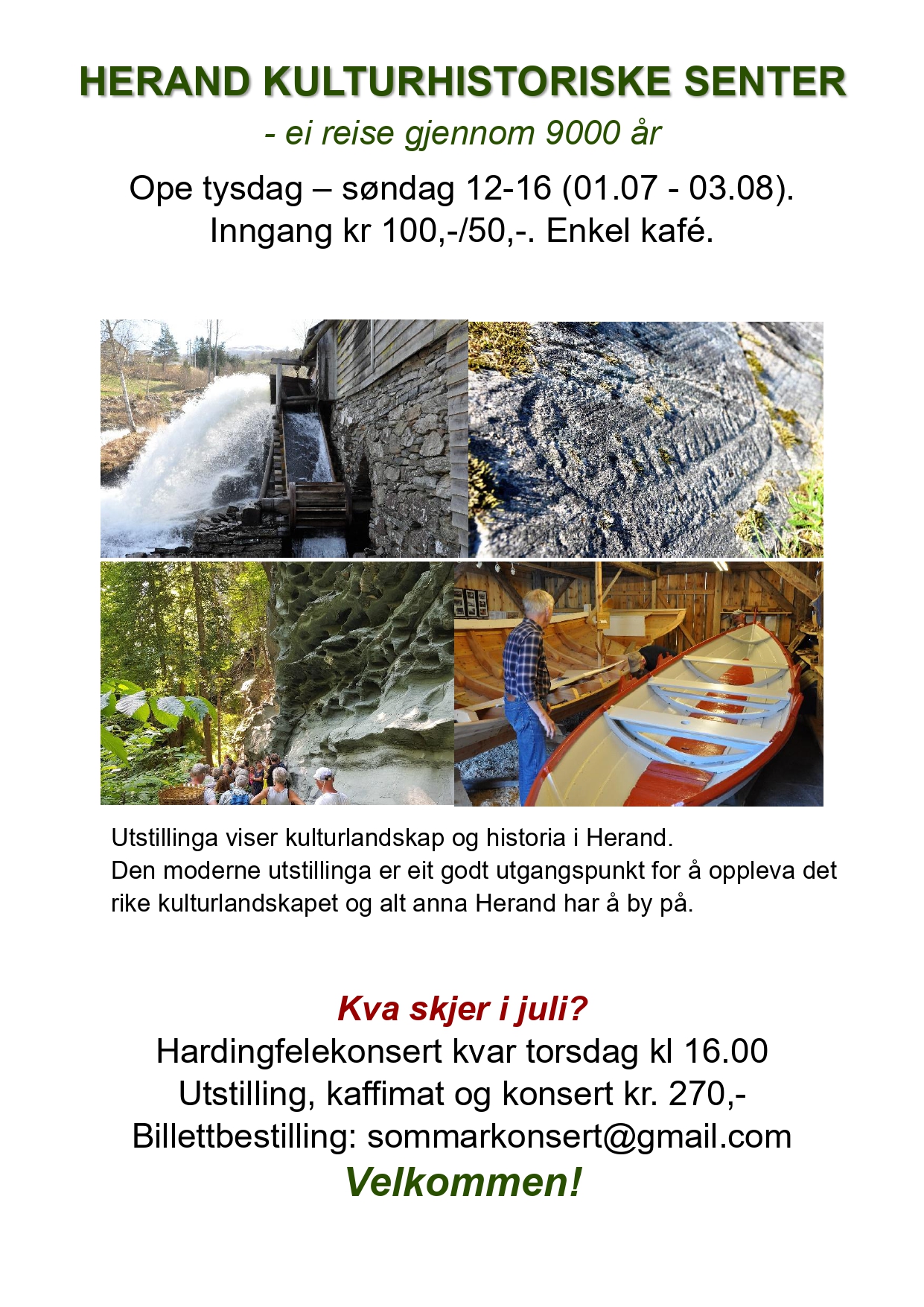 Sommarkonsertar i Herand torsdagar i juli