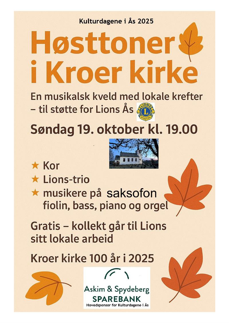 Plakat Konsert i Kroer kirke