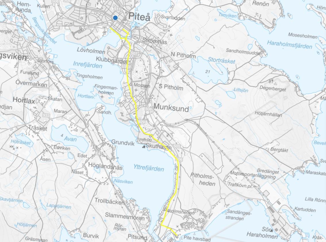 Cykelkarta Havsbadsleden