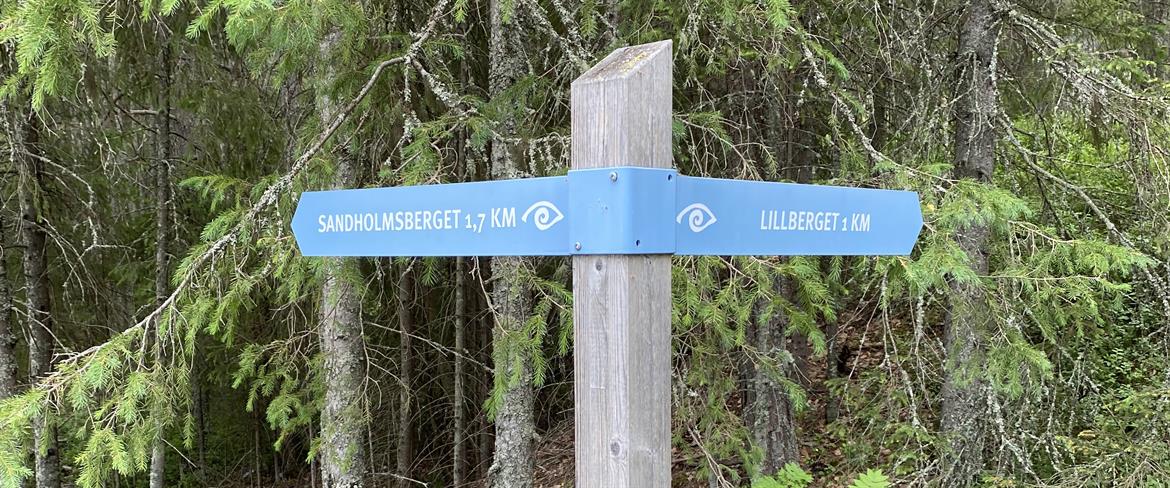 The trail takes you between Sandholmsberget, Lillberget and Högberget.