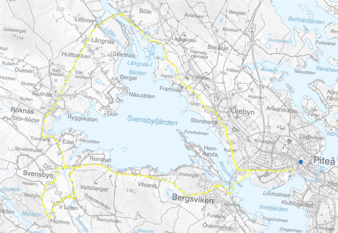 Infjärden runt cykelkarta