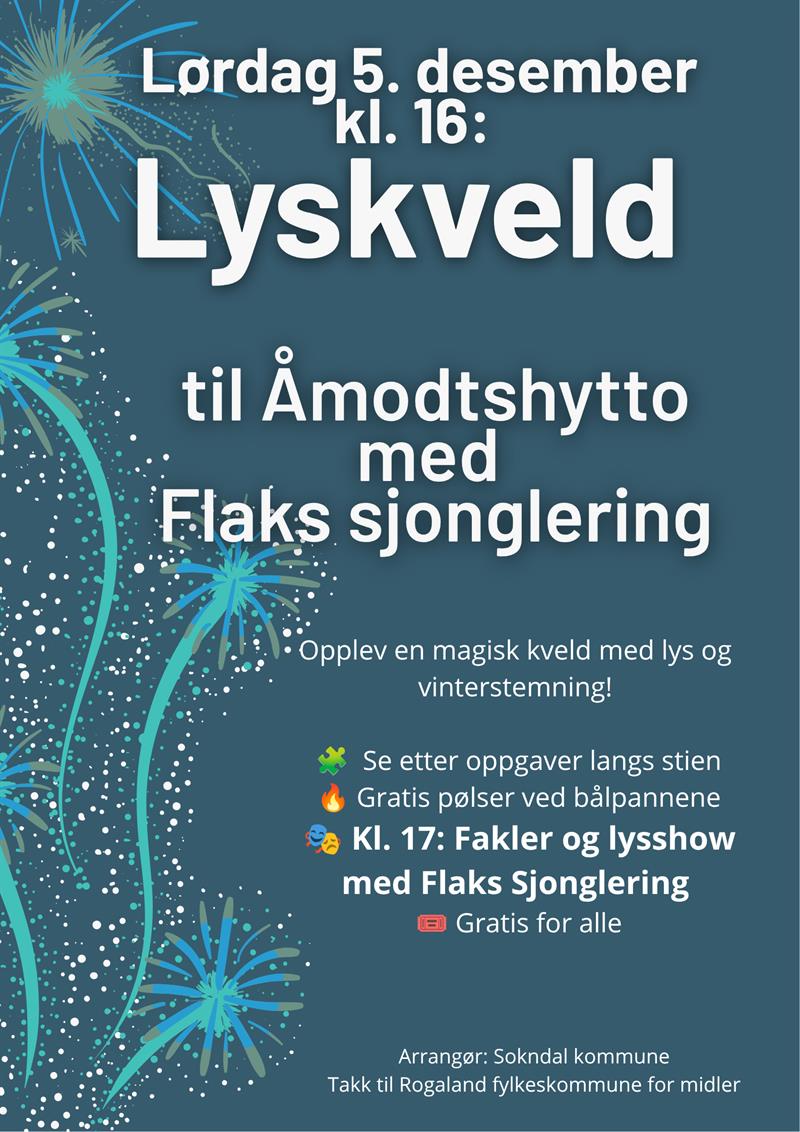 Lyskveld til Åmodtshytto med Flaks sjonglering
