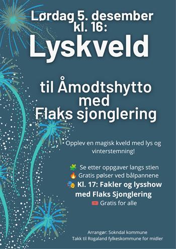 Lyskveld til Åmodtshytto med Flaks sjonglering