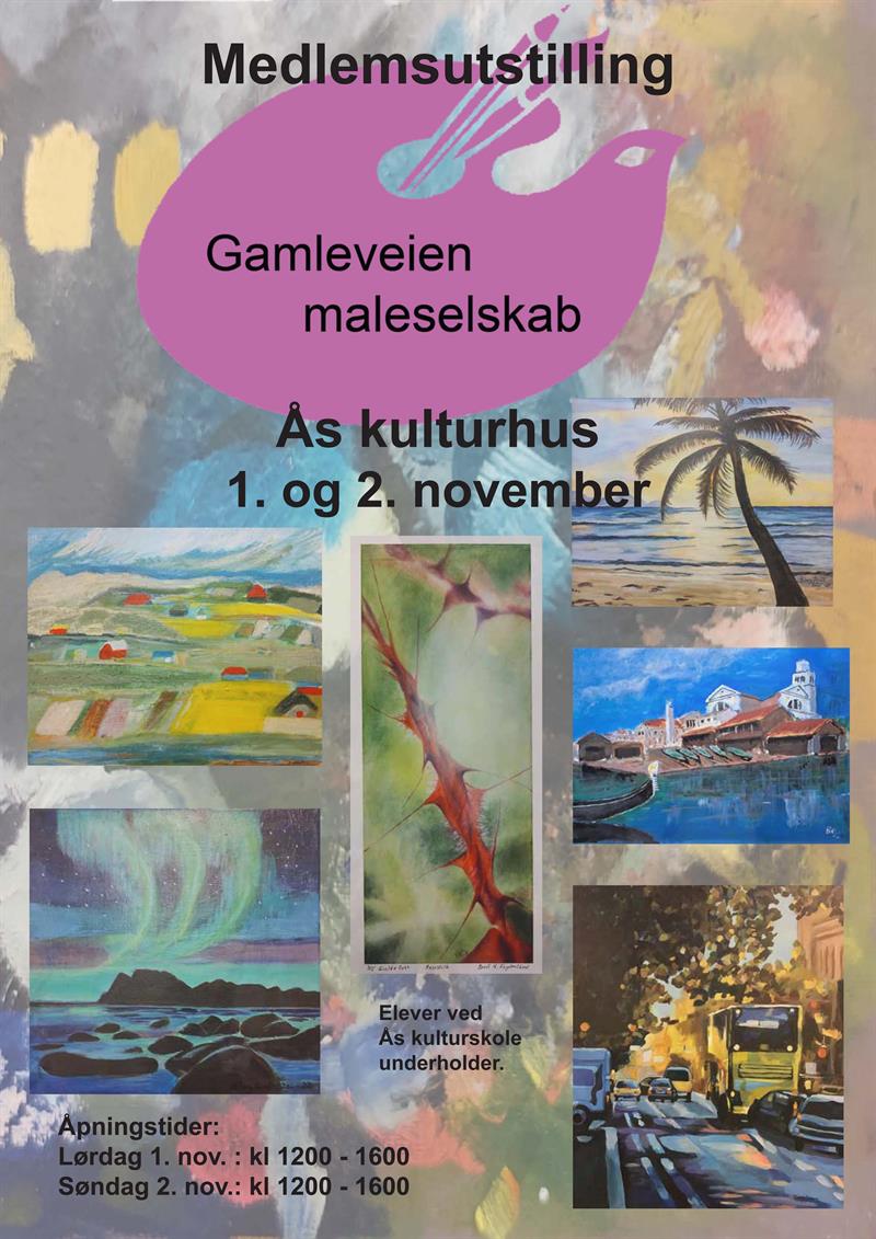 Plakat Medlemsutstilling Gamleveien maleselskab
