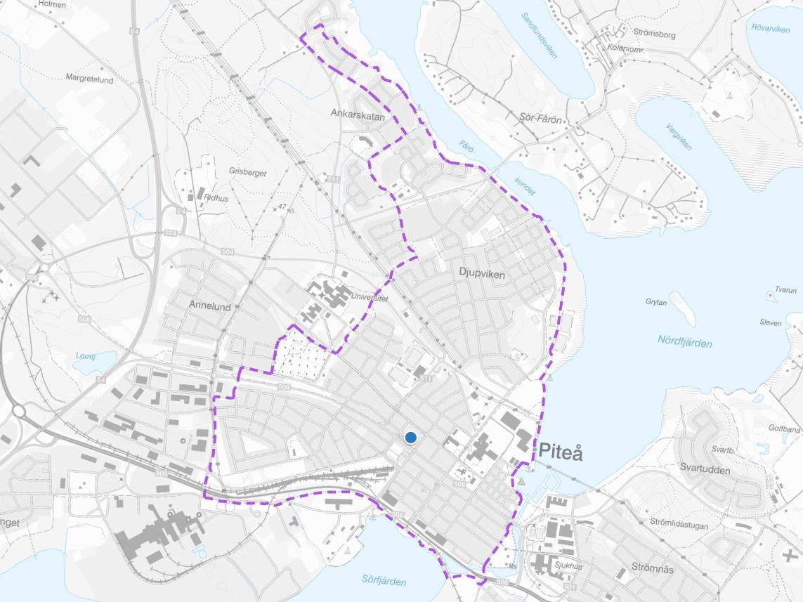 Cykelkarta över stan runt