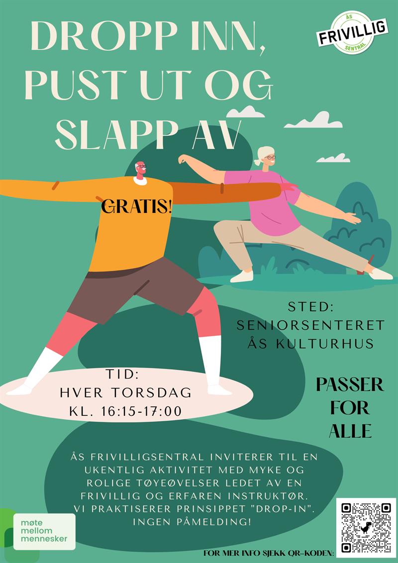 Plakat Dropp inn, pust ut og slapp av