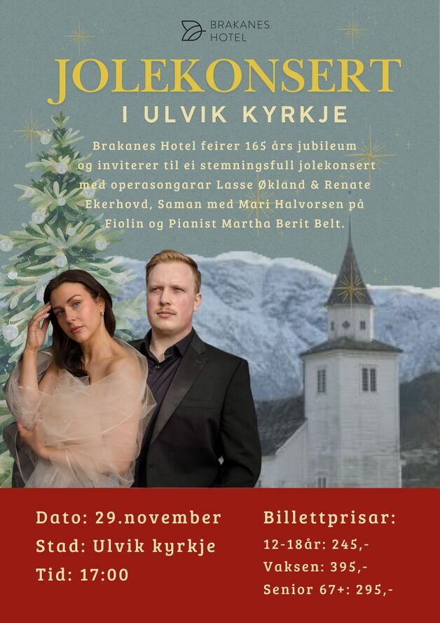 Jolekonsert Ulvik Kyrkje, 29 november kl. 17.00